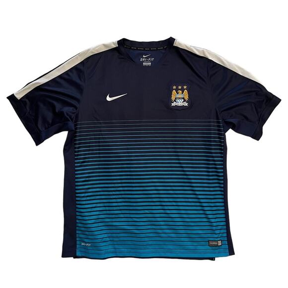 Nike Manchester City Futbol Club Striped Soccer Jersey Size XXL - Picture 1 of 3